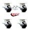 Service Caster 4 Inch Kingpinless Polyolefin Wheel Swivel Caster Set with Brake and Swivel Lock SCC-KP30S420-POR-SLB-BSL-4 - alternate 3